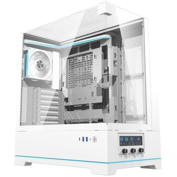 Darkflash DY450 PRO számítógépház + 1 ventilátor (fehér) (DY450 PRO WHITE)